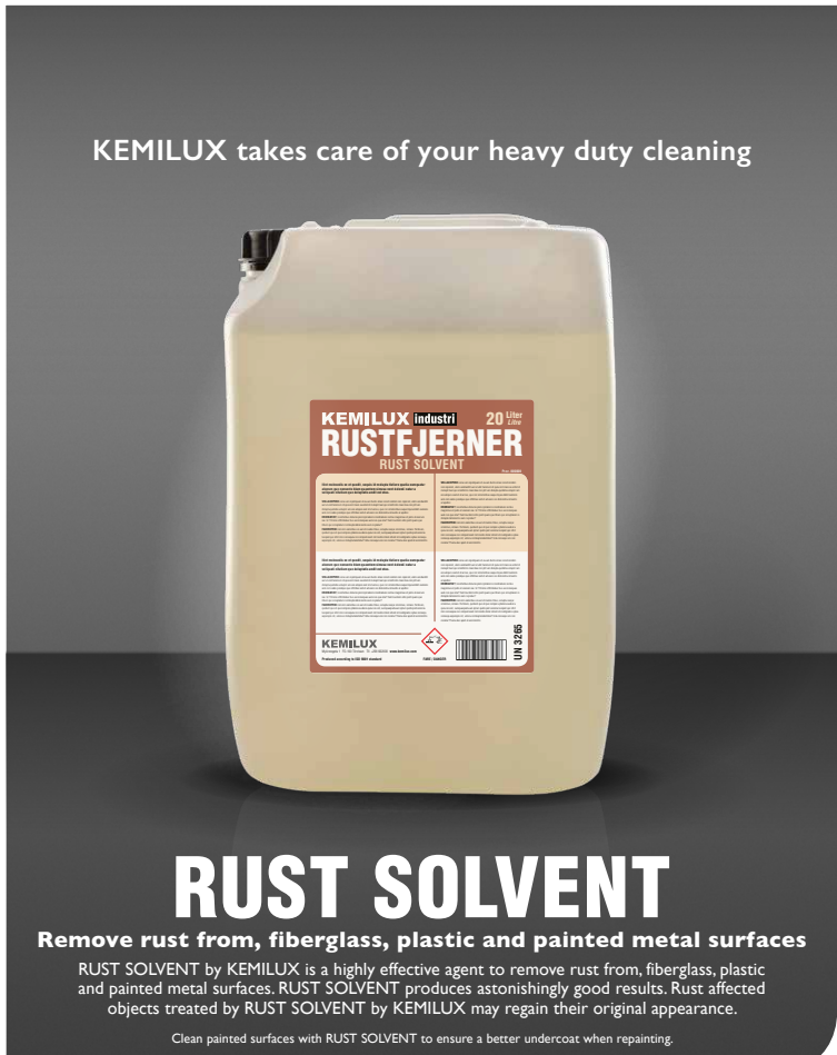 Kemilux Rust Solvent Industrial Marine Grade Paintwork Rust Stain Remo